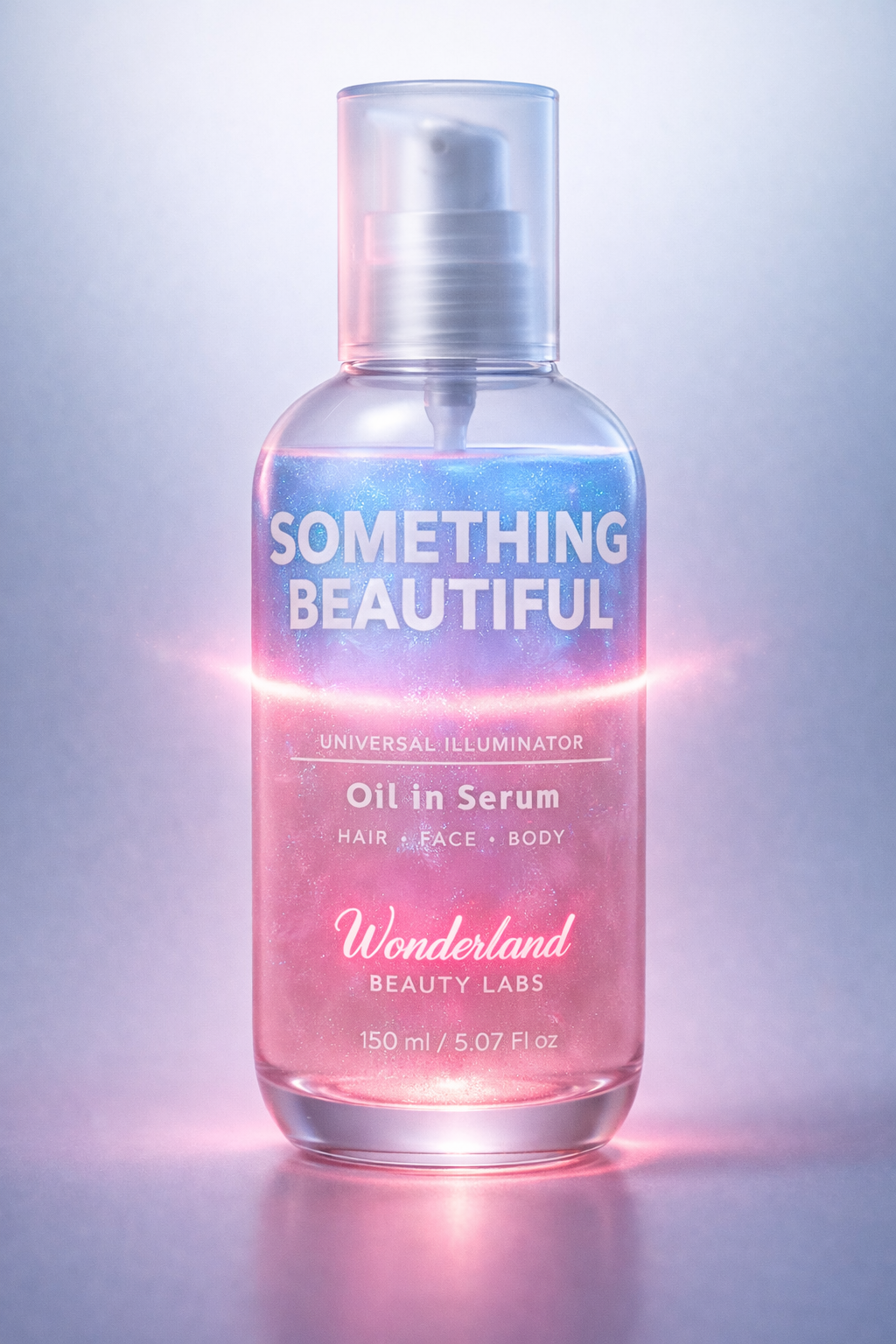 Something Beautiful universal illuminator, with a pink and violet glow